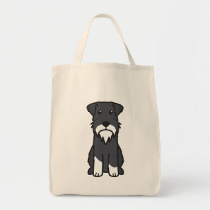 Bolso De Tela Dibujo animado del perro del Schnauzer miniatura