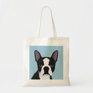 Bolso De Tela dibujo animado del terrier de Boston