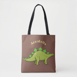 Bolso De Tela Dibujo animado divertido de dinosaurio stegosaurus