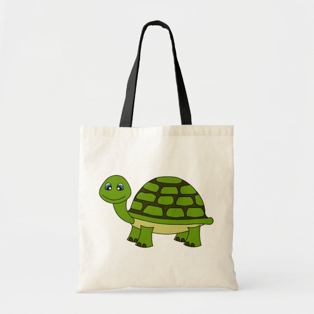 Bolso De Tela Dibujo animado lindo de la tortuga (Frente)