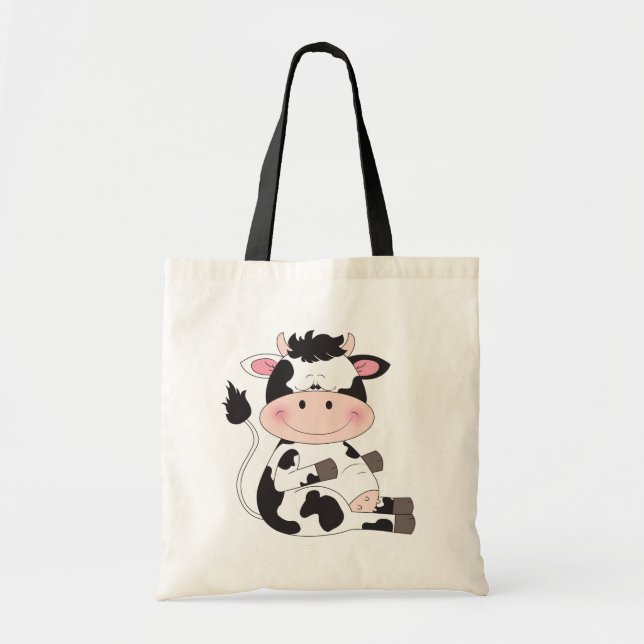 Bolso De Tela Dibujo animado lindo de la vaca del bebé (Frente)