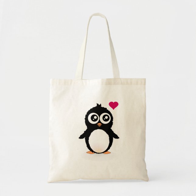 Bolso De Tela Dibujo animado lindo del pingüino (Frente)