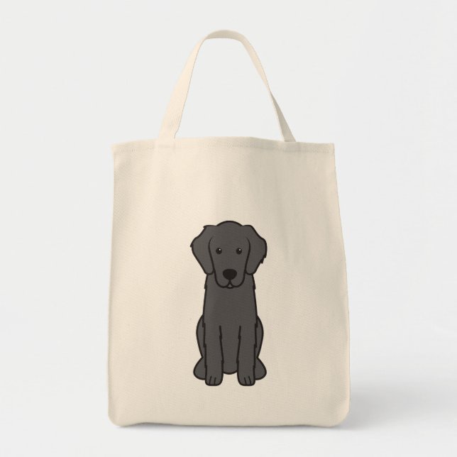 Bolso De Tela Dibujo animado revestido plano del perro del perro (Frente)