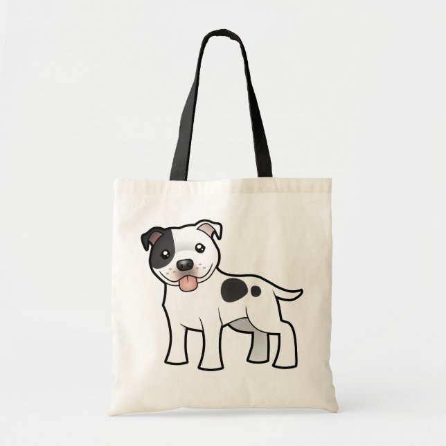 Bolso De Tela Dibujo animado Staffordshire bull terrier (Frente)