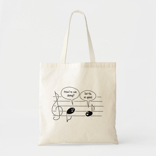 Bolso De Tela Dibujo animado tan bueno de la música del (Frente)