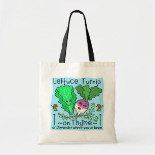 Bolso De Tela Dibujo animado vegetal del retruécano de la