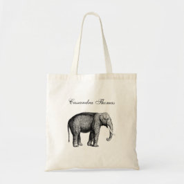 Bolso De Tela Dibujo Antiguo de Elefante