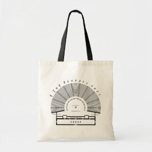 Bolso De Tela Dibujo arquitectónico del teatro griego antiguo
