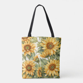 Bolso De Tela Dibujo artístico de girasoles