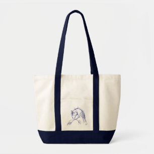 Bolso De Tela Dibujo artístico de la cabeza del caballo