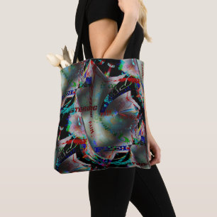 Bolso De Tela Dibujo con corte de banner oscuro y saltar de pala