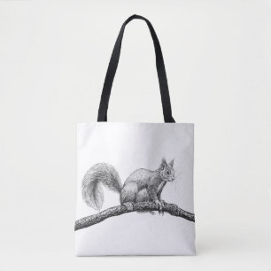 Bolso De Tela Dibujo de ardillas