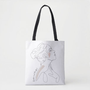 Bolso De Tela Dibujo de arte de línea - Creativo y fructífero