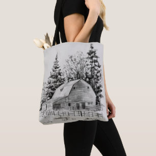 Bolso De Tela Dibujo de barras distantes I