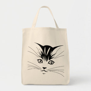 Bolso De Tela Dibujo de cara de gato