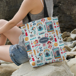 Bolso De Tela Dibujo de cigala azul celeste