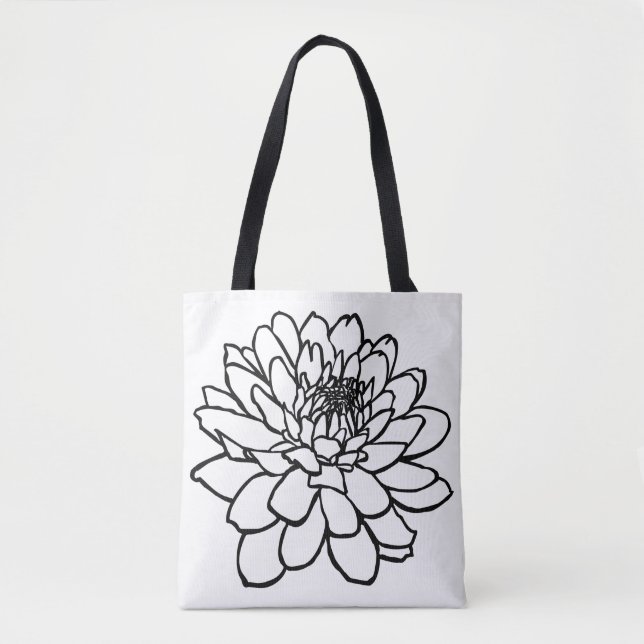 Bolso De Tela Dibujo de crisantemo (Anverso)