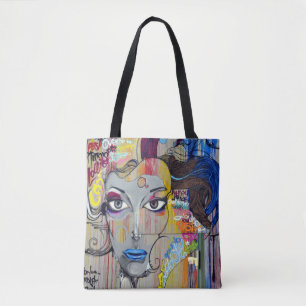 Bolso De Tela Dibujo de dibujo de graffitis estadounidense en un
