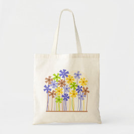 Bolso De Tela Dibujo de flores simples color amarillo pálido