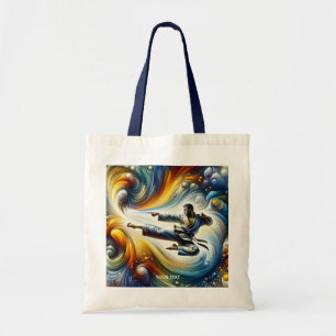 Bolso De Tela Dibujo de Karate abstracto de fantasía