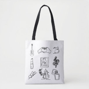 Bolso De Tela Dibujo de la línea Taylor Eras Toque Bag Fan Art