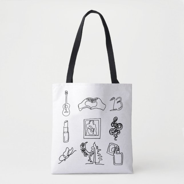 Bolso De Tela Dibujo de la línea Taylor Eras Toque Bag Fan Art (Anverso)