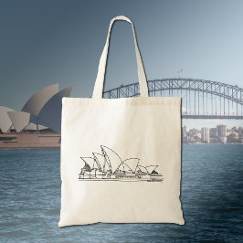 Bolso De Tela Dibujo de la Ópera de Sydney Australia