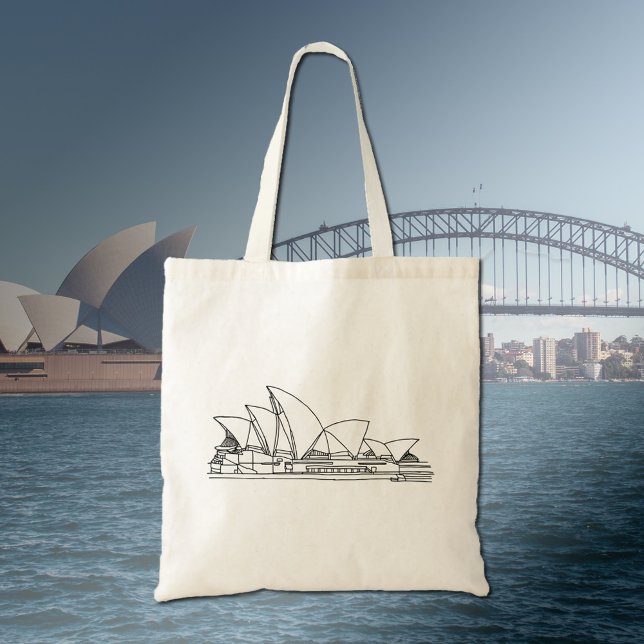 Bolso De Tela Dibujo de la Ópera de Sydney Australia (Subido por el creador)