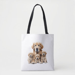 Bolso De Tela Dibujo de lápiz de color de un recuperador de oro.