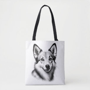 Bolso De Tela Dibujo de Lundehund noruego