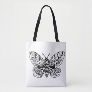 Bolso De Tela Dibujo de moscas brahmanas