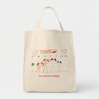 Bolso De Tela Dibujo de niños lindos tomados de la mano a lápice