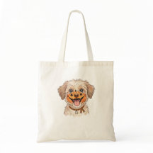 Dibujo de perro con pintura de calabaza adorable e