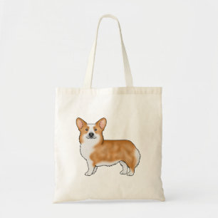 Bolso De Tela Dibujo de perro Pembroke Welsh Corgi rojo y blanco