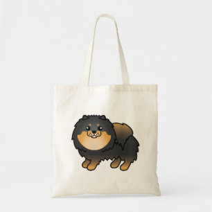 Bolso De Tela Dibujo de perro pomerania de dibujos animados lind
