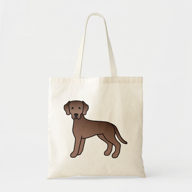 Bolso De Tela Dibujo de perros de dibujos animados de chocolate  (Frente)