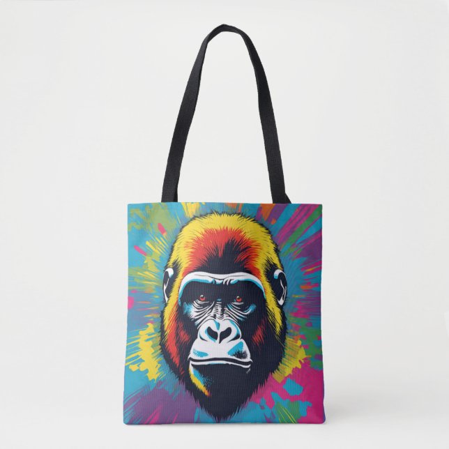 Bolso De Tela Dibujo de Personalizado de arte pop de Gorila (Anverso)