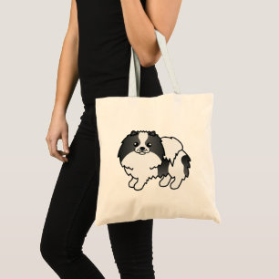 Bolso De Tela Dibujo de Pomerania de dibujos animados felices en