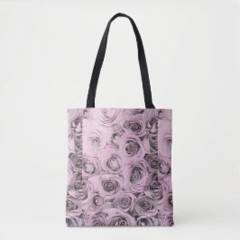 Bolso De Tela Dibujo de rosas rosadas