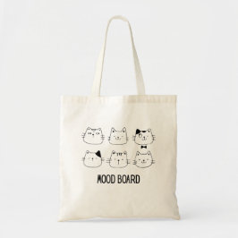 Bolso De Tela Dibujo de Tablero de Humor de Gato Adorable 
