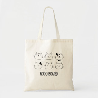 Bolso De Tela Dibujo de Tablero de Humor de Gato Adorable