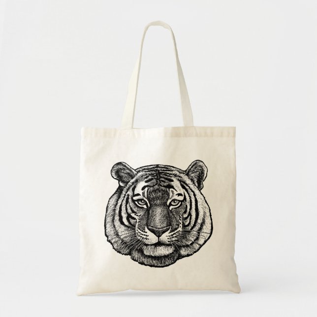 Bolso De Tela Dibujo de tigre (Frente)
