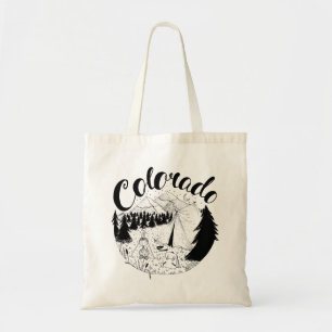 Bolso De Tela Dibujo de tinta de las montañas Colorado