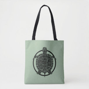 Bolso De Tela Dibujo de tortugas - Serie Círculo de vida silves