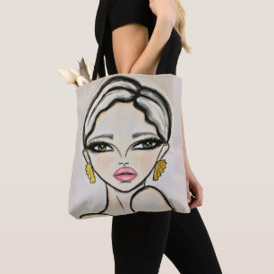 Bolso De Tela Dibujo de unos labios rosados Chicas modernos