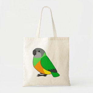Bolso De Tela Dibujo del personalizado del loro seniegal Fluffy