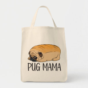 Bolso De Tela Dibujo divertido de cachorro de Pug para amantes d