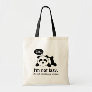 Bolso De Tela Dibujo divertido de un panda lindo durmiendo