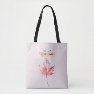 Bolso De Tela Dibujo elegante y moderno de hoja de otoño