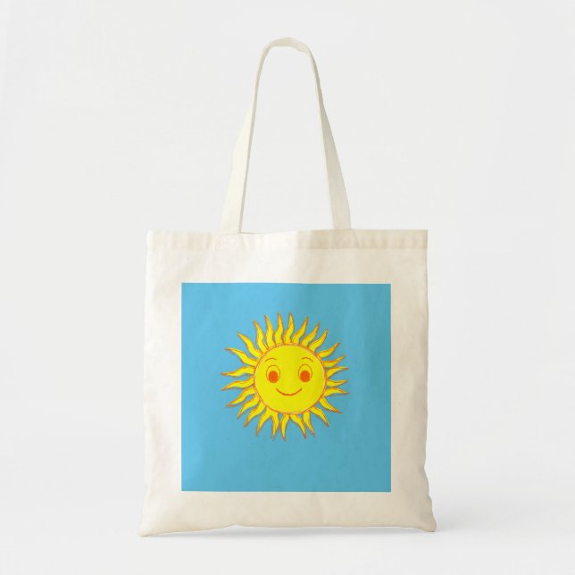 Bolso De Tela Dibujo feliz de cara al sol (Frente)